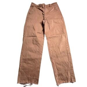 Women’s Wide-Leg Utility Pants in Light Brown/Orange
